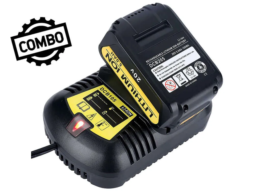 Replacement Dewalt battery charger DCB105 Battery 5000 mAh