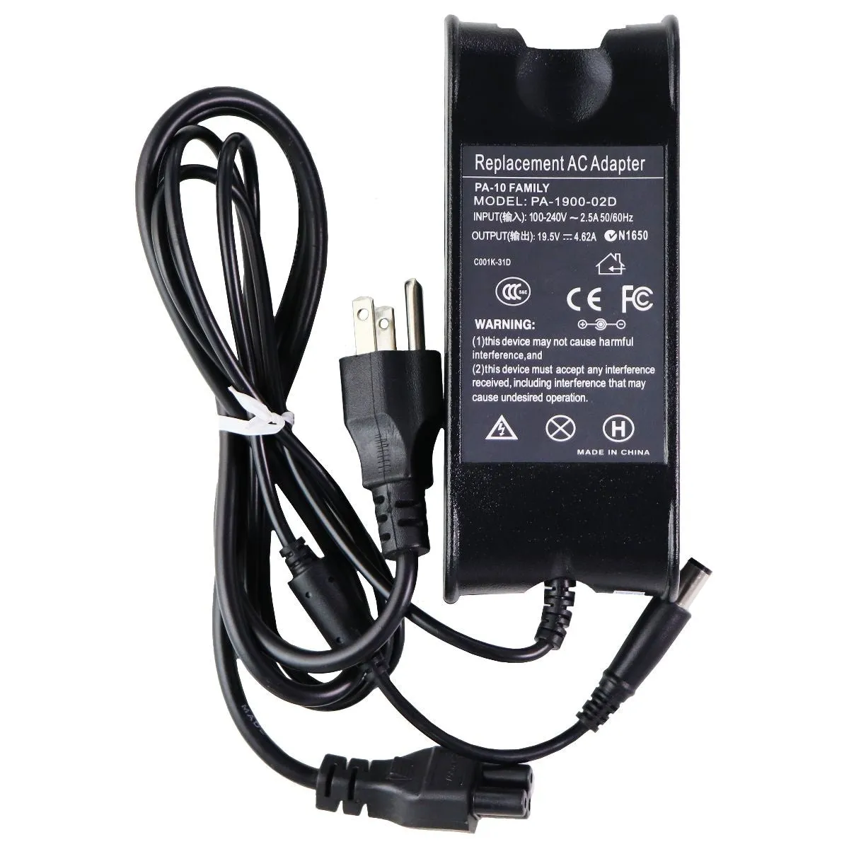 Replacement PA-1900-02D (19.5V/4.62A) AC Adapter/Charger Power Supply - Black