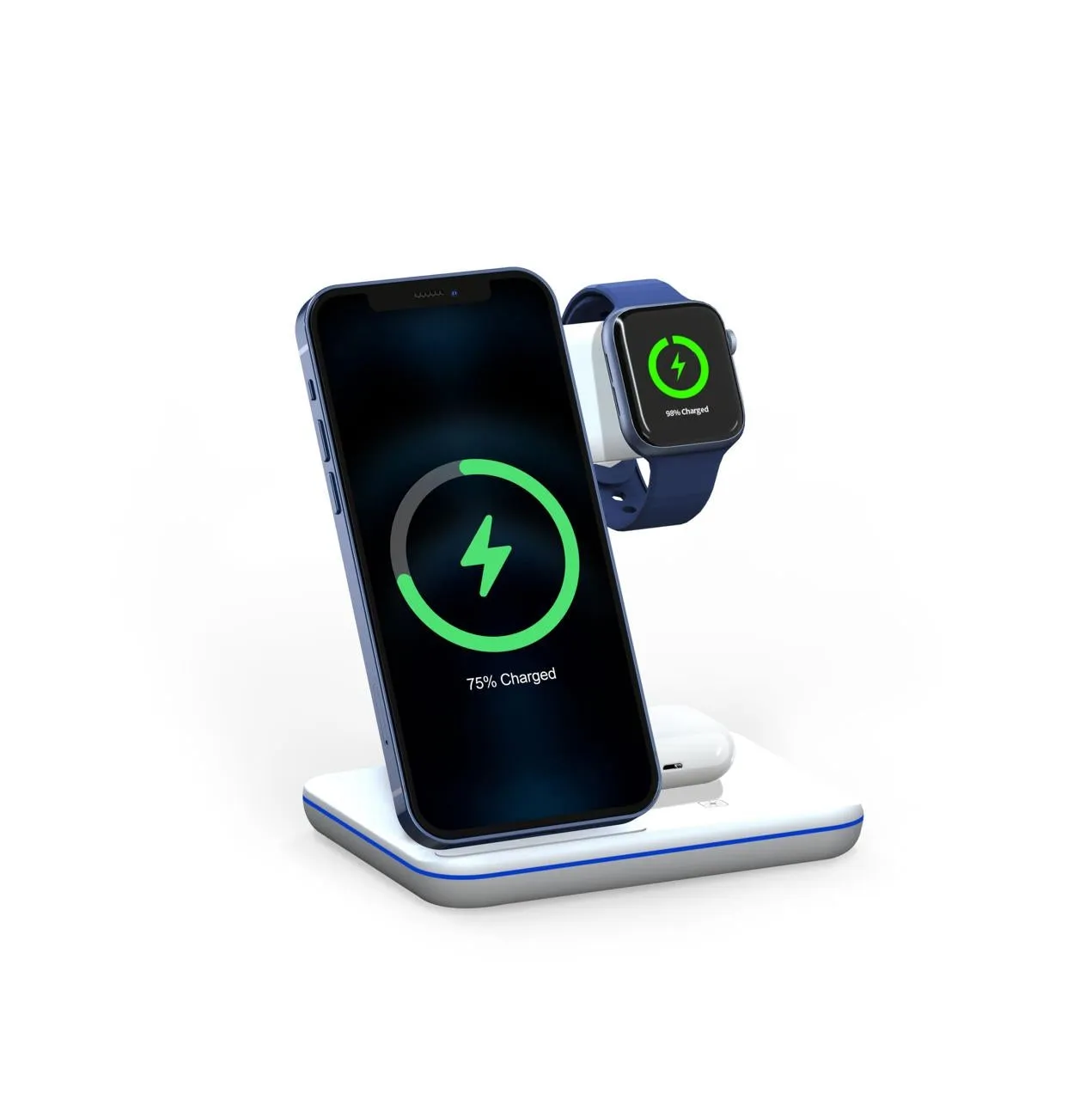 Rockrose 3 In 1 Wireless Charging Stand White