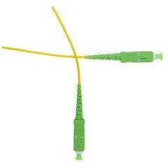 SC/APC Simplex Fiber Optic Patch Cable, OS2 9/125 Singlemode, Yellow Jacket, Green Connector, 30 meter (98.4 foot)