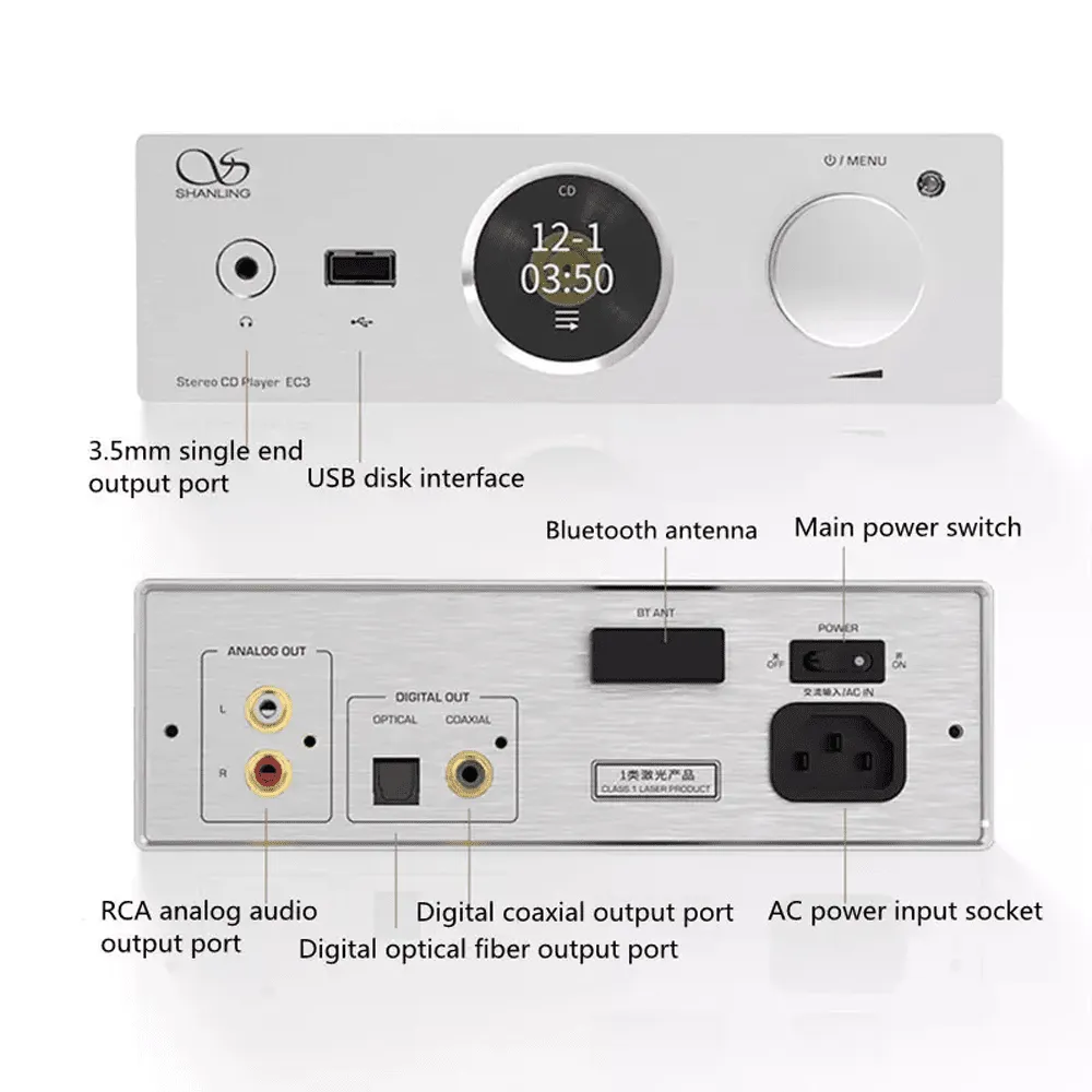 SHANLING EC3 Top-Loading ES9219C DAC Chip Compact Hi-Fi CD Player