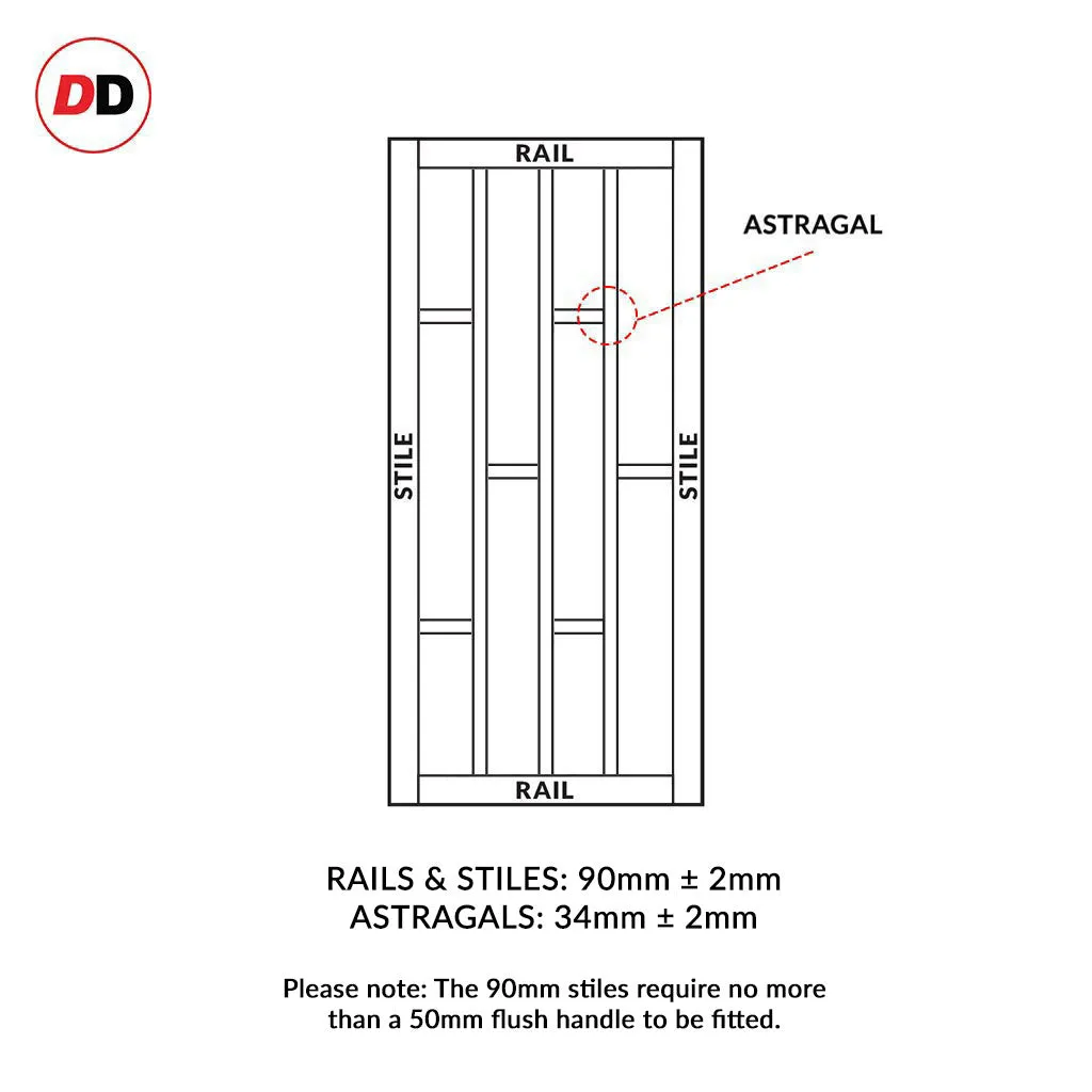 Single Sliding Door & Premium Wall Track - Eco-Urban® Caledonia 10 Panel Door DD6433 - 6 Colour Options