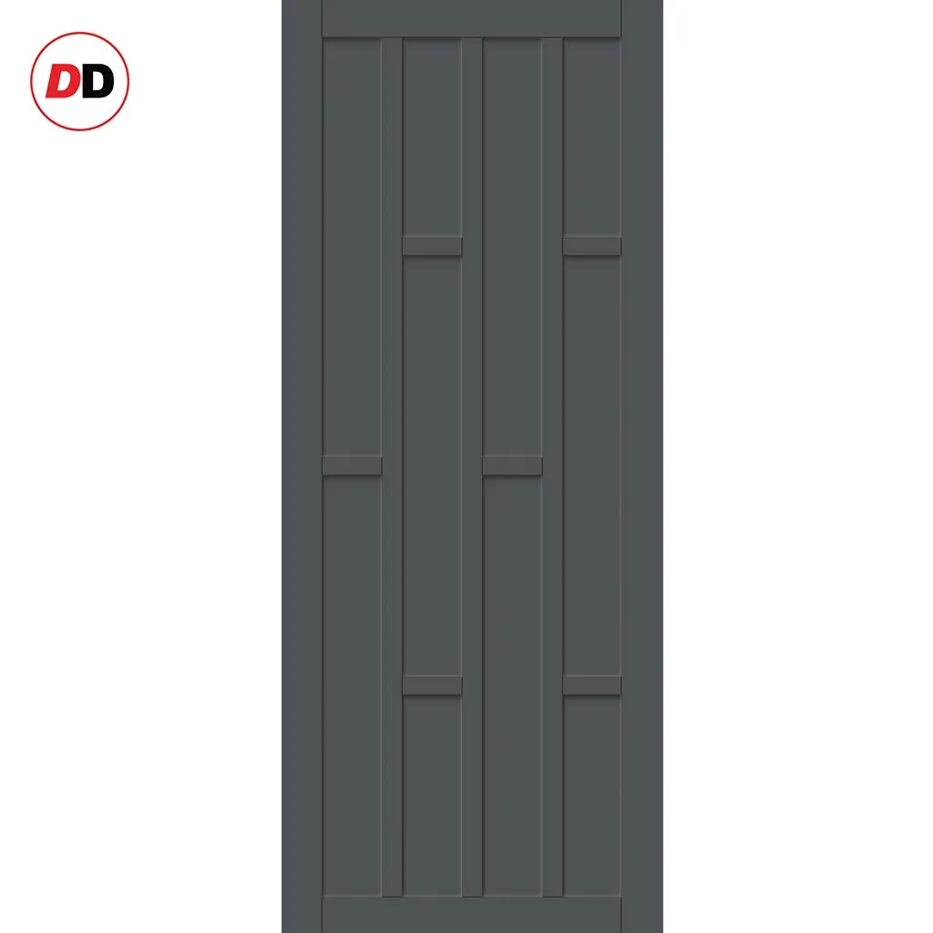 Single Sliding Door & Premium Wall Track - Eco-Urban® Caledonia 10 Panel Door DD6433 - 6 Colour Options