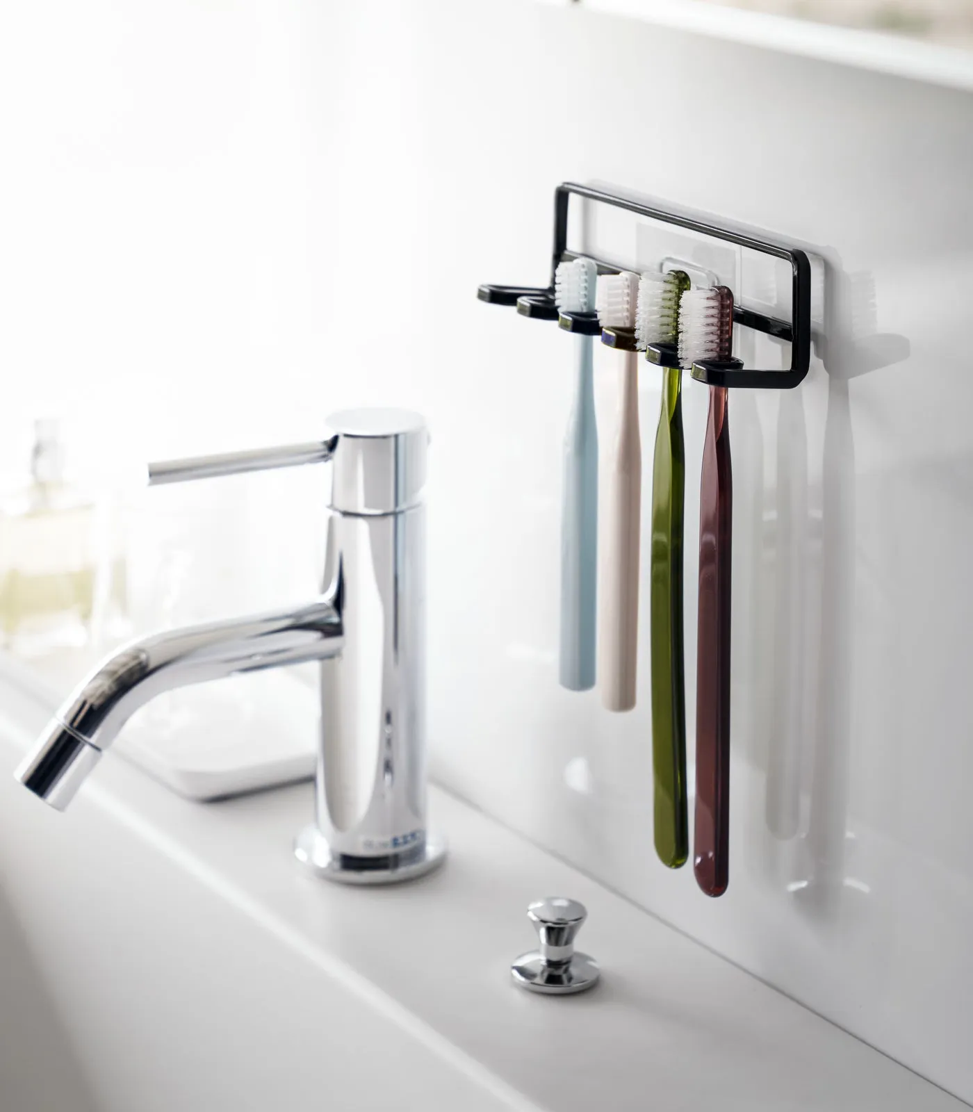 Traceless Adhesive Toothbrush Holder - Steel