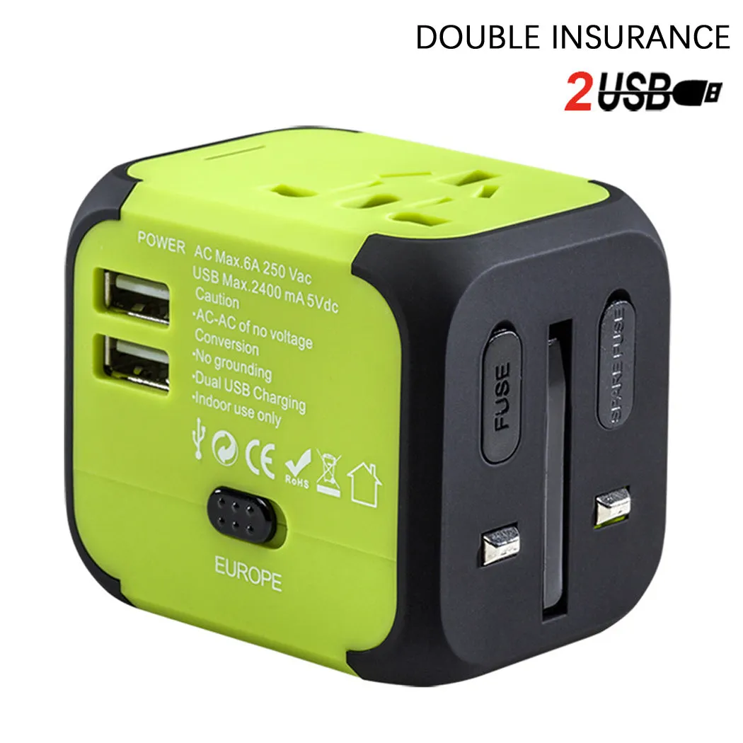 Travel Adapter with Dual USB All-in-one Worldwide Travel Chargers Adapters