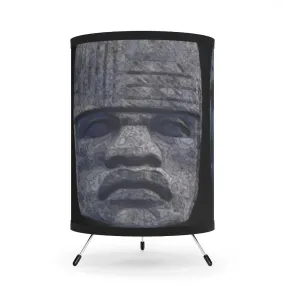 Tripod Lamp AL BLUE DESIGNED OLMEC HEADS