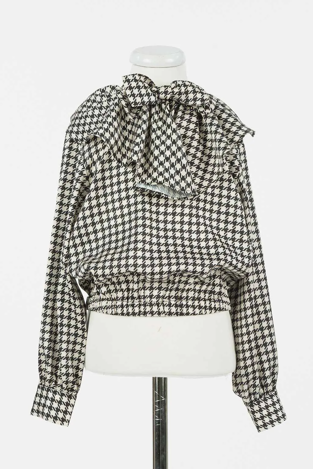 TWS Houndstooth Ruffle Blouse