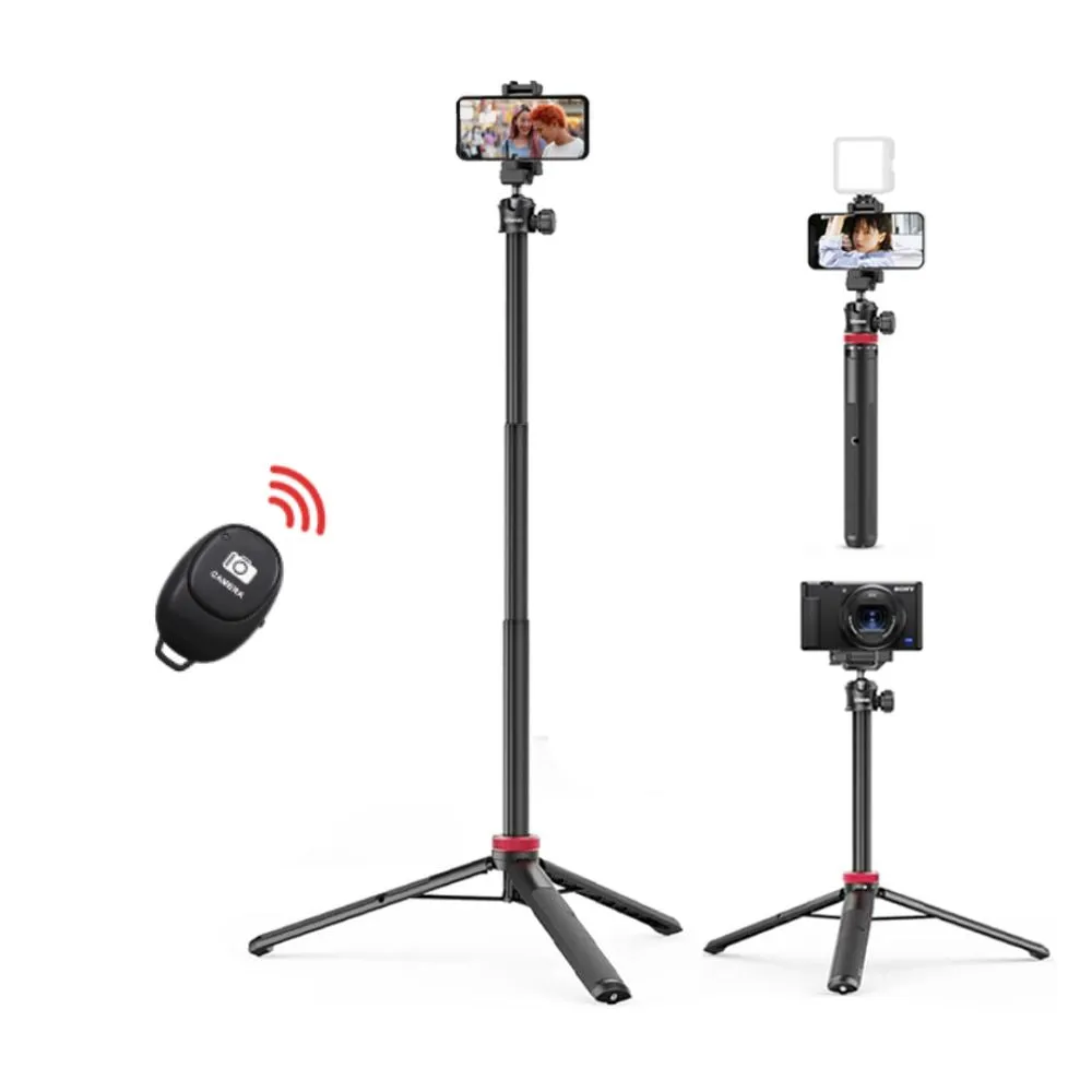 Ulanzi MT-44   Remote 3-Section Extendable Folding Vlog Tripod, Camera & Phone Mount with Max 1.5Kg Load Capacity for Vlogging, Live Selling, Livestreaming