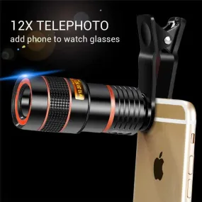 Universal 8X 12X Zoom Cell Phone Telescope Lens