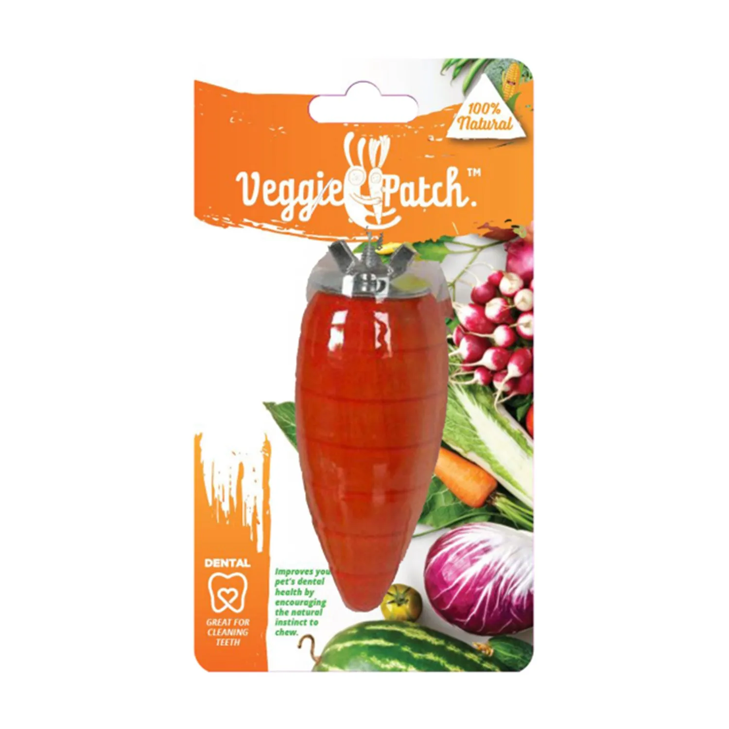 Veggie Patch Carrot Wood Gnaw Toy