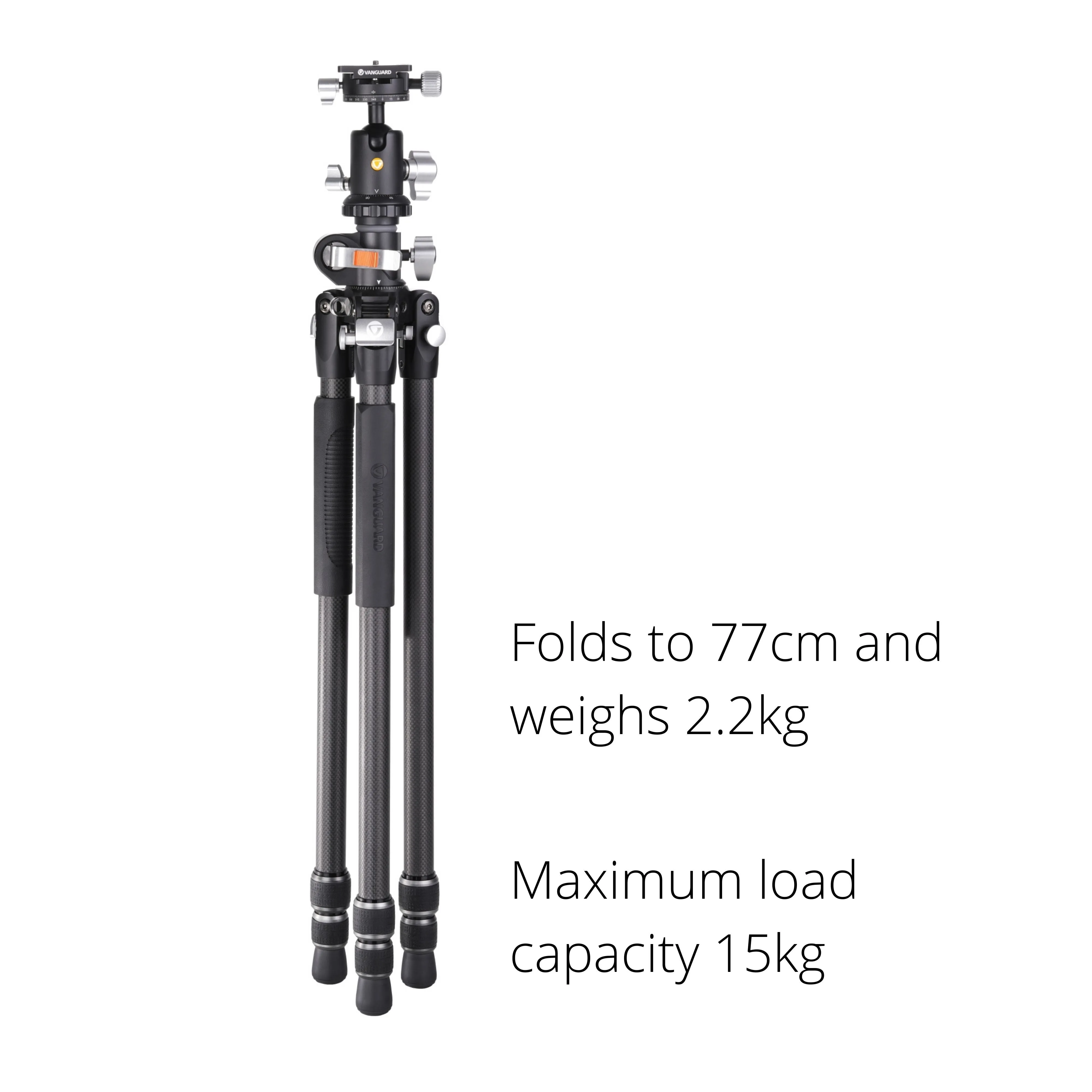 VEO 3  263CB 160S Versatile Carbon Tripod with Dual Axis Ball Head - 15kg Load Capacity