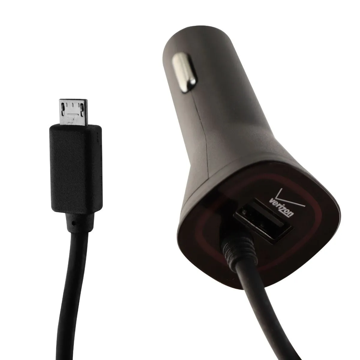 Verizon Coiled Micro USB Car Charger Sync Cable for Mico USB Devices - Black