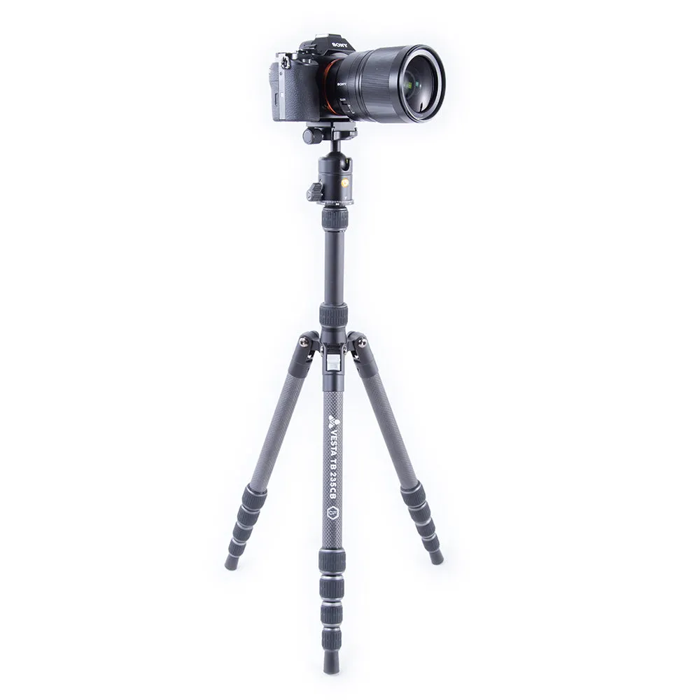 VESTA TB 235CB Carbon Fibre Travel Tripod with Twist Locks- 4.5kg Load Capacity