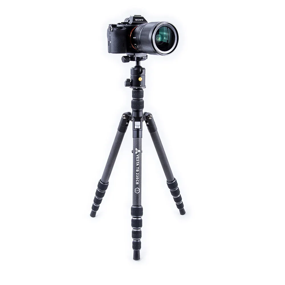 VESTA TB 235CB Carbon Fibre Travel Tripod with Twist Locks- 4.5kg Load Capacity