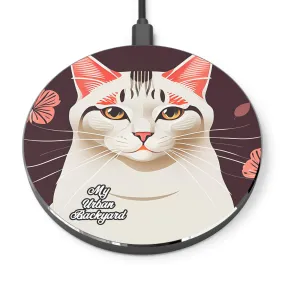 White Cat, 10W Wireless Charger for iPhone, Android, Earbuds