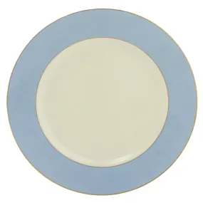 White ColorSheen Light Blue Gold Charger Plate