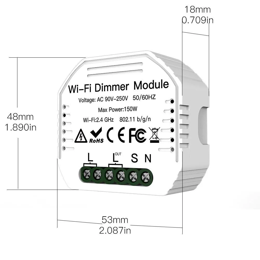 WiFi 2 Gang Dimmer Switch  Module DIY Smart  Light LED Dimmable Interruptor Relay