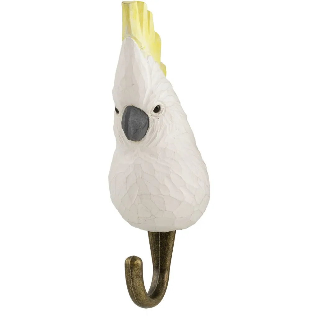 Wildlife Garden - Hand Carved Hook - Cockatoo